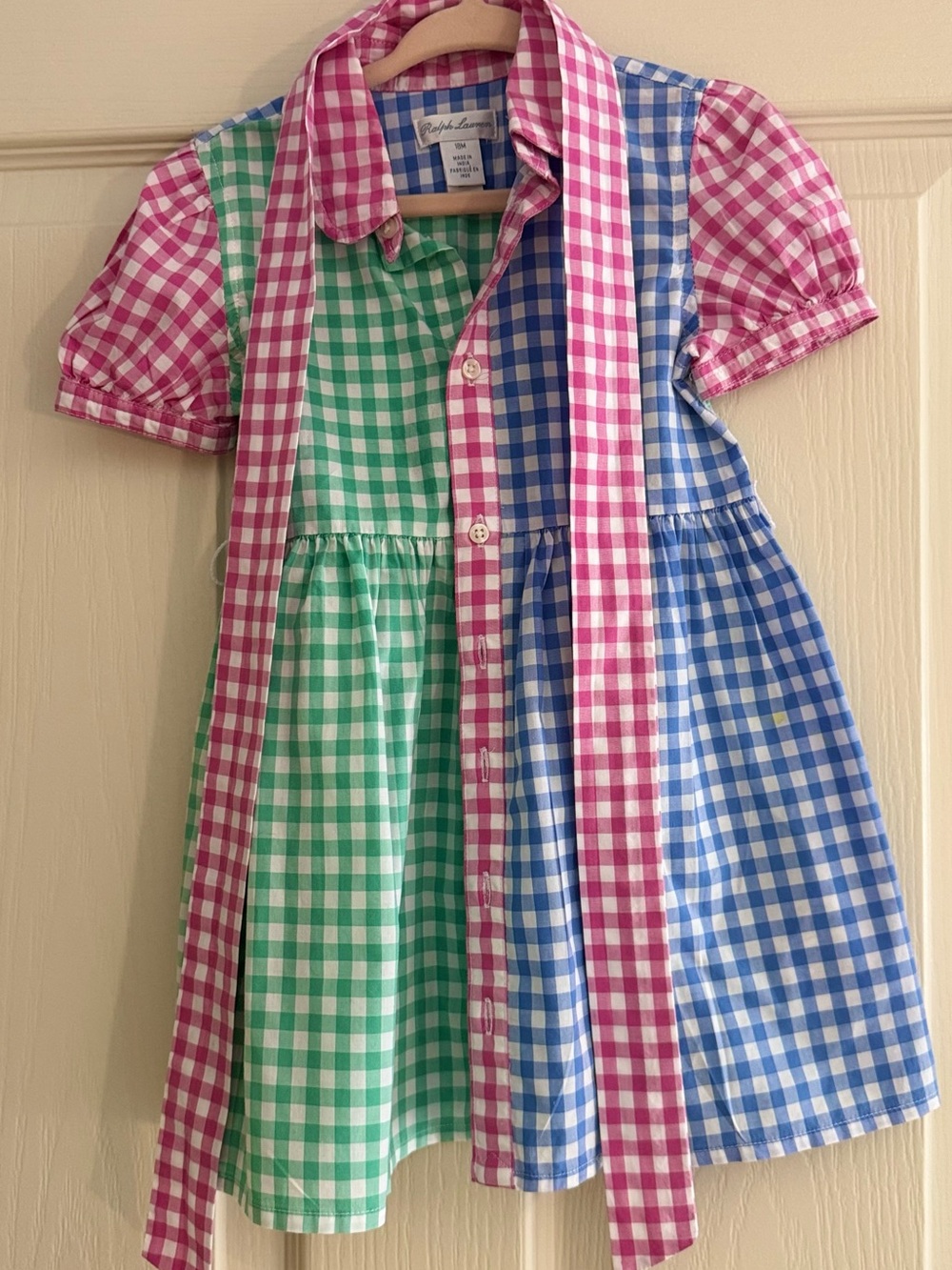 Ralph Lauren Pink, Green & Blue Gingham Button Shirt